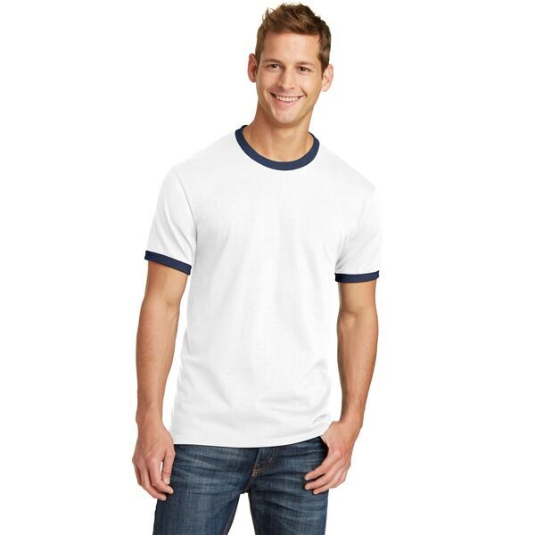 Port & Company® 100% Cotton Men's Ringer Tee