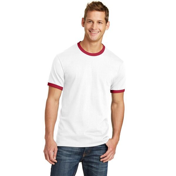 Port & Company® 100% Cotton Men's Ringer Tee