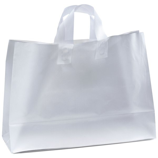 Clear Frosted Loop Handle Bag, 16" x 12"