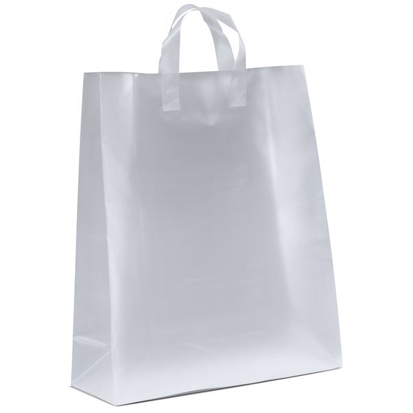 Clear Frosted Loop Handle Shopper, 16" x 19"