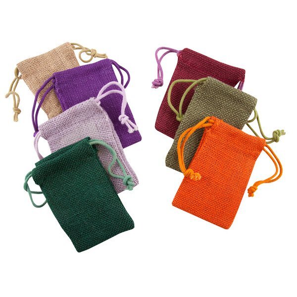 Natural Jute Drawstring Pouch, 3" x 5"
