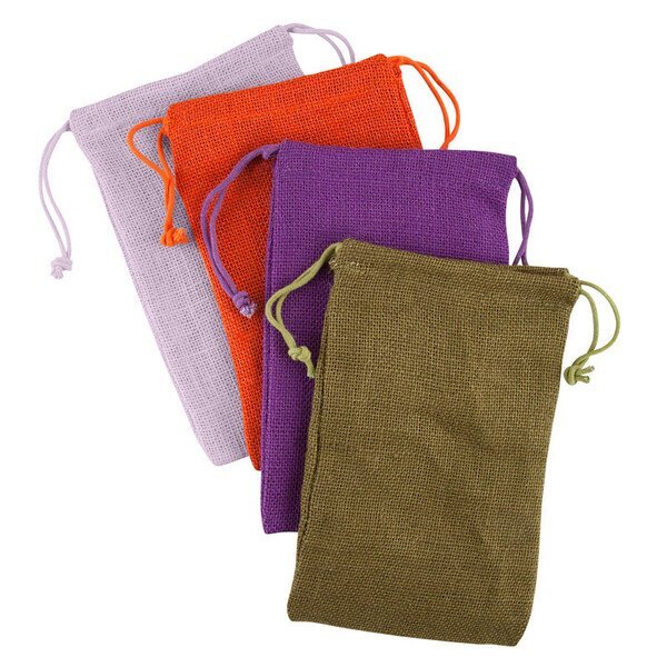 Natural Jute Drawstring Pouch, 6" x 10"