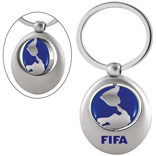 Swivel Blue Globe Keychain