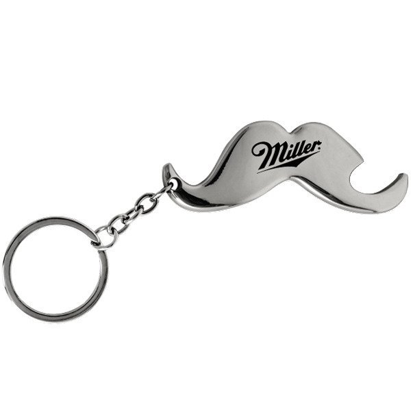 Mustache Bottle Opener Keychain