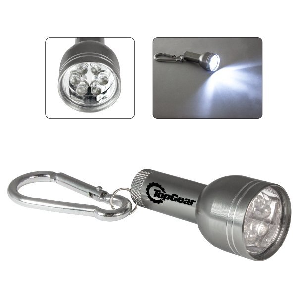 Flashlight w/Metal Carabiner and 6 LEDs