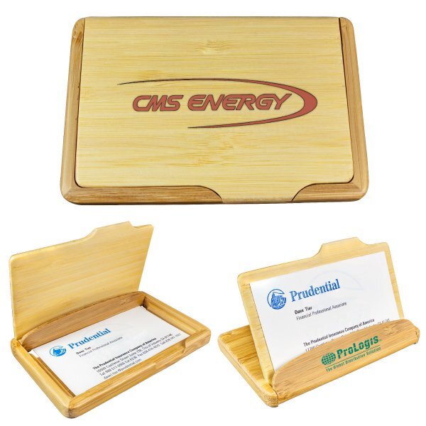 Bamboo 2 Way Business Card Holder