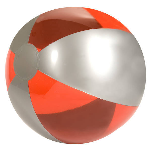 Silver Two-Tone Beach Ball, 10-1/2"