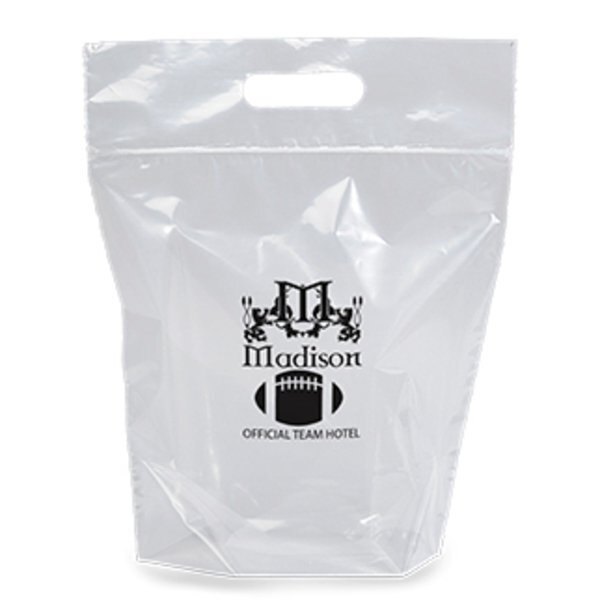 Zip Closure Die Cut Handle Plastic Bag, 12" x 12"