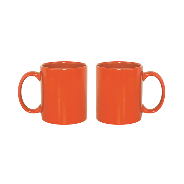 Classic C-Shaped Handle Ceramic Mug, 11oz. - Orange