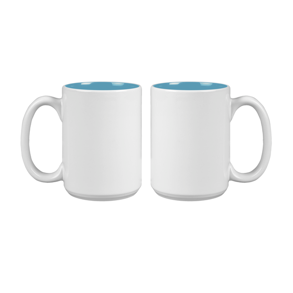 Mighty Two-Tone White Ceramic Mug, 15oz.