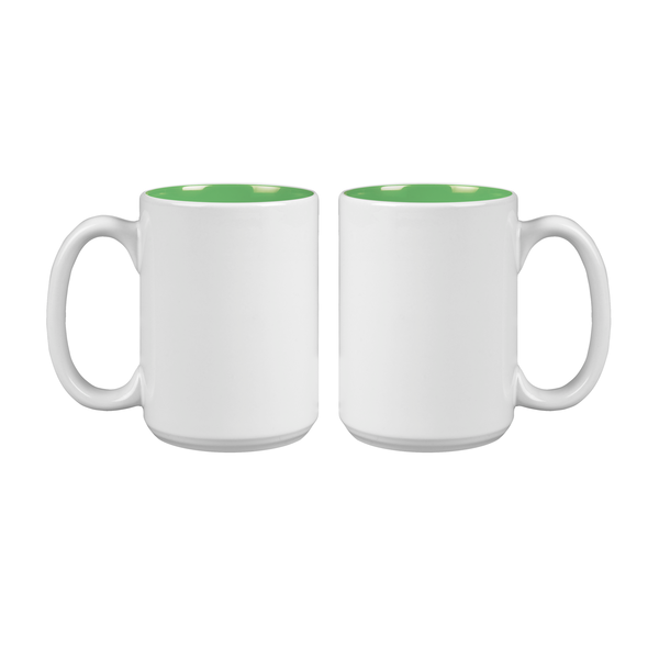 Mighty Two-Tone White Ceramic Mug, 15oz.