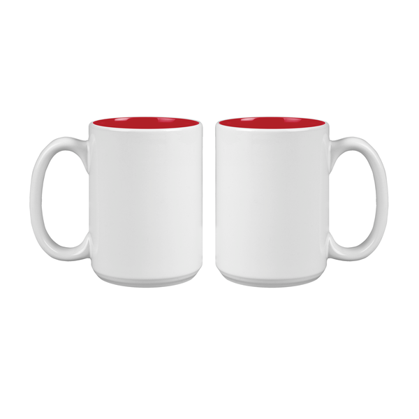 Mighty Two-Tone White Ceramic Mug, 15oz.