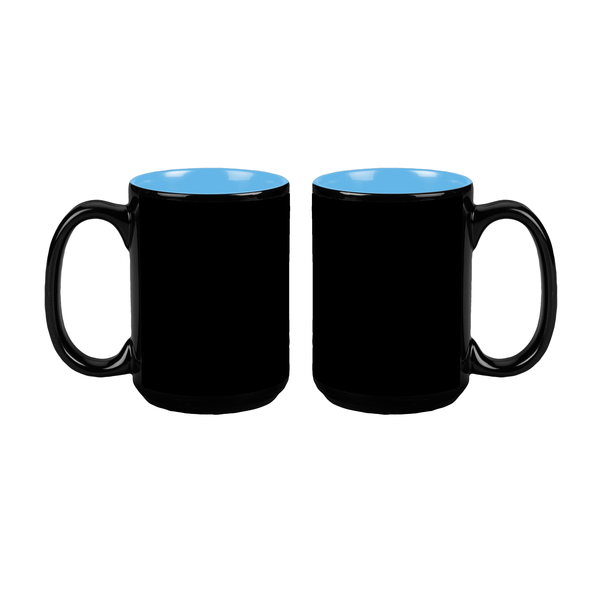 Mighty Two-Tone Black Ceramic Mug, 15oz.
