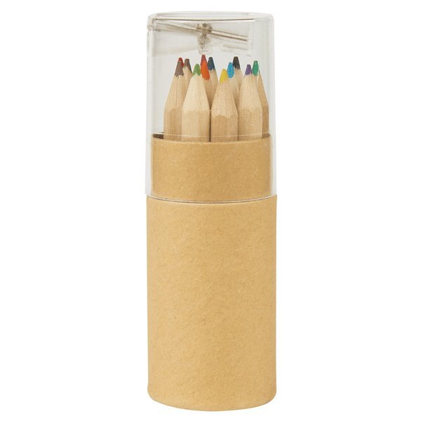 Colored Pencil 12-Piece Set in Tube w/ Sharpener