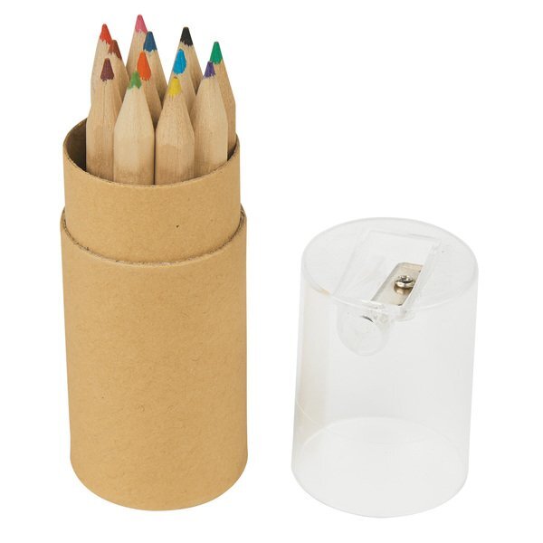 Colored Pencil 12-Piece Set in Tube w/ Sharpener