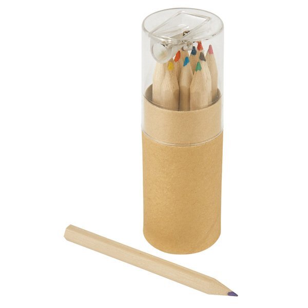 Colored Pencil 12-Piece Set in Tube w/ Sharpener