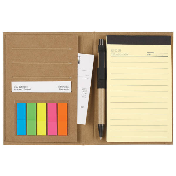 MeetingMate Notebook w/ Pen & Sticky Flags