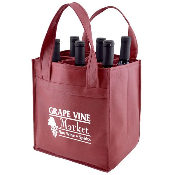Convertible Six Bottle Non Woven Wine Tote