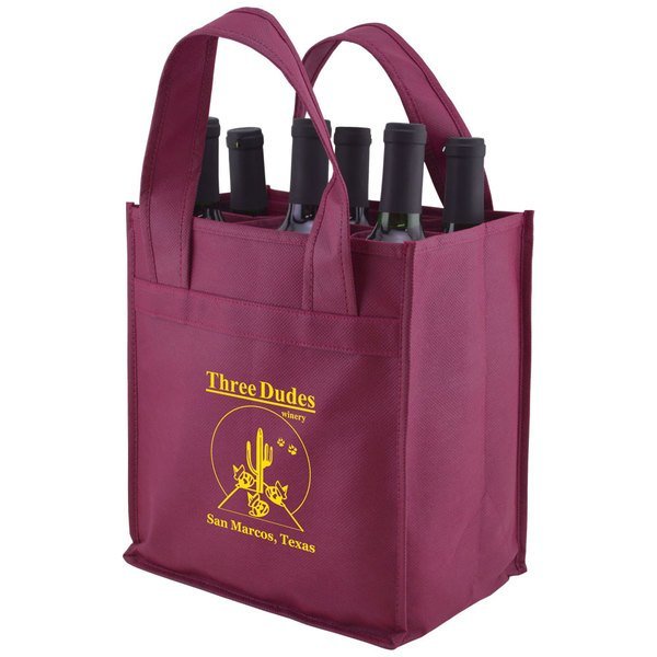 Convertible Six Bottle Non Woven Wine Tote