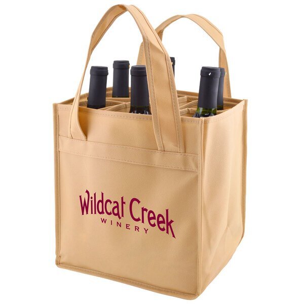 Convertible Six Bottle Non Woven Wine Tote