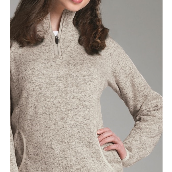 Charles River® Heathered Fleece Ladies' Quarter Zip