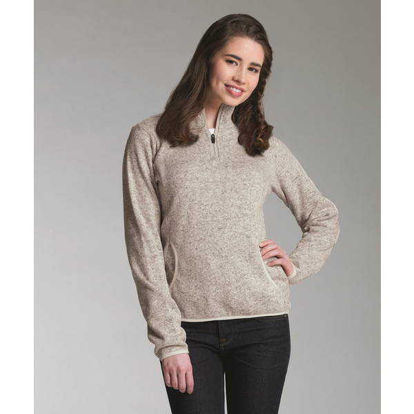 Charles River® Heathered Fleece Ladies' Quarter Zip