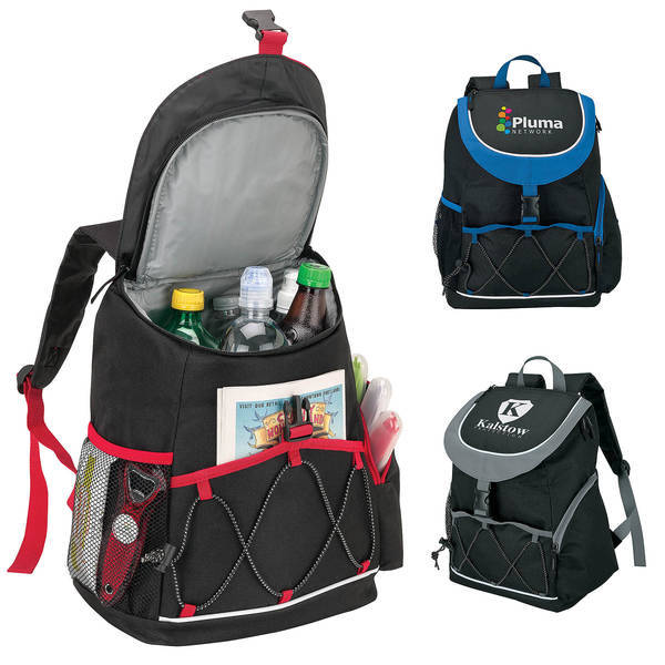 Sporty PEVA Lined 18-Can Backpack Cooler