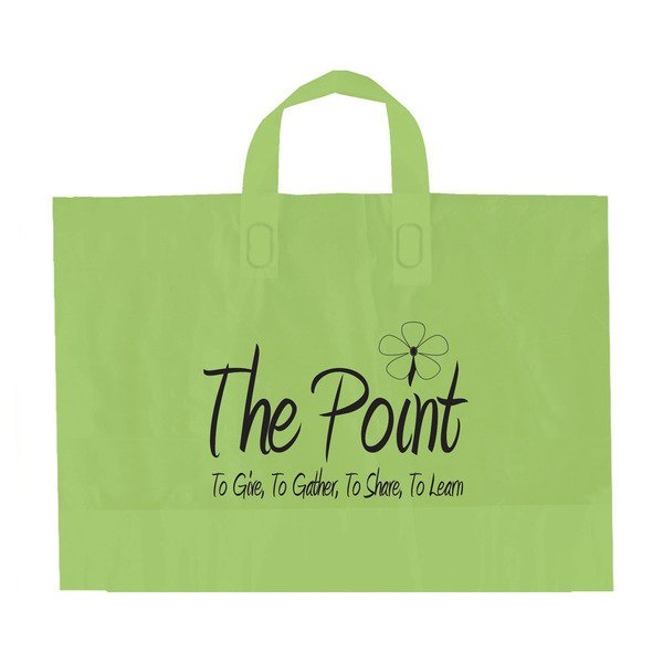 Color Frosted Soft Loop Handle Bag, 10" x 12"