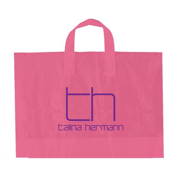 Color Frosted Soft Loop Handle Bag, 10" x 12"