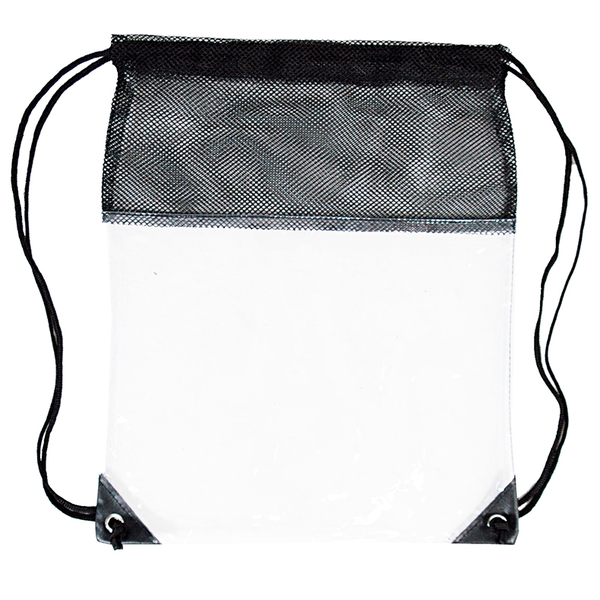 Clear mesh drawstring outlet bags