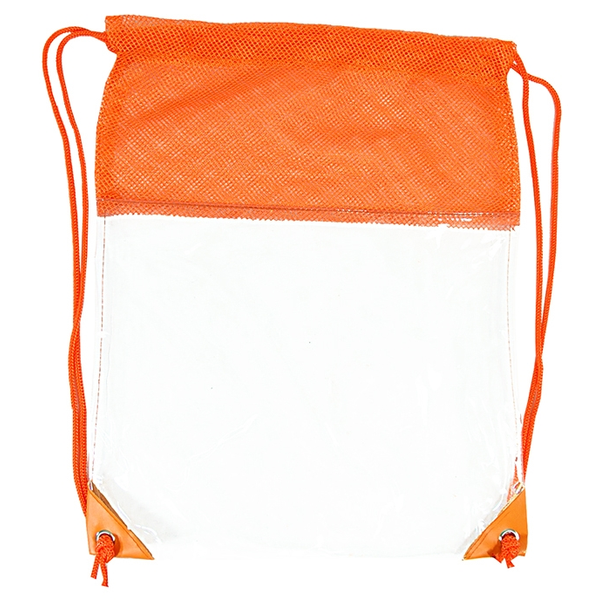 Clear Mesh Drawstring Backpack