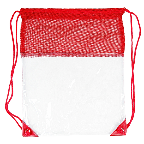 Clear Mesh Drawstring Backpack