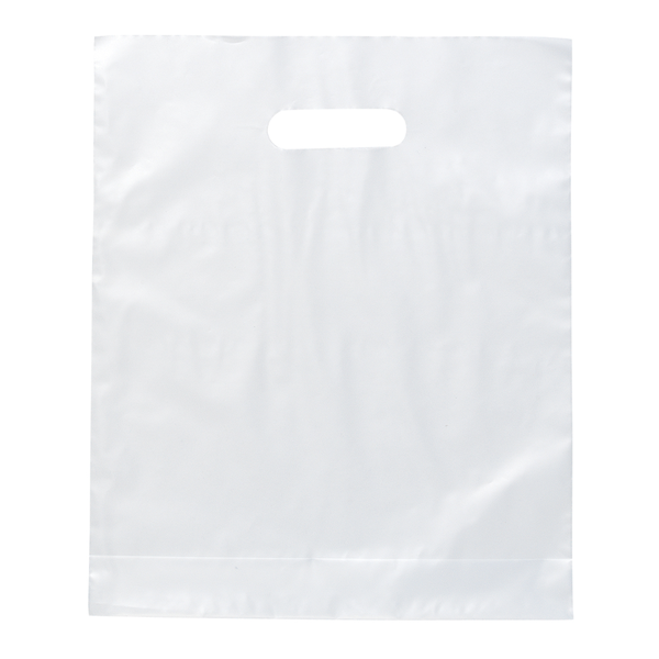 Frosted Brite Plastic Take Home Bag, 12" x 15"