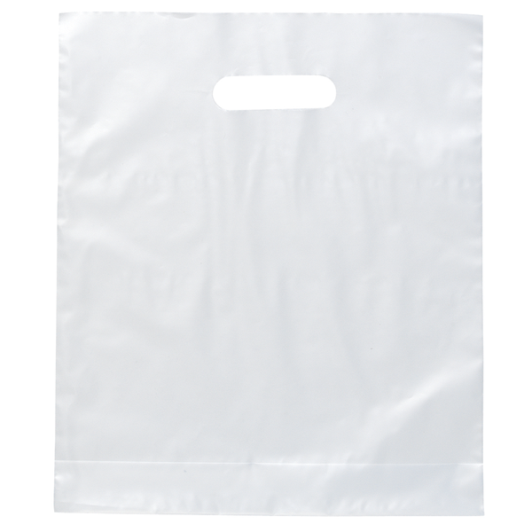 Frosted Brite Plastic Take Home Bag, 15" x 18"