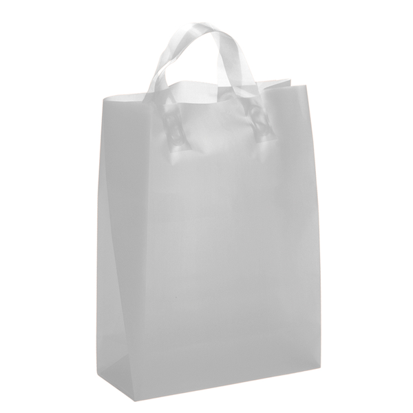 Frosted Shopper Plastic Bag, 10" x 13"