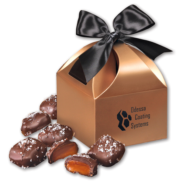 Chocolate Sea Salt Caramels in Domed Gift Box