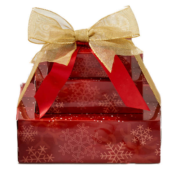 Red Snowflake Three Tier Tower Assortment 2