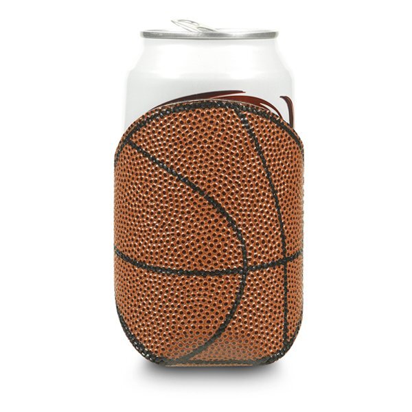 Pebbled Leather Basketball Can Cooler