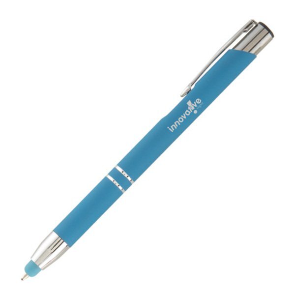 Tres-Chic Soft Coated Bright Barrel Ballpoint Stylus Pen
