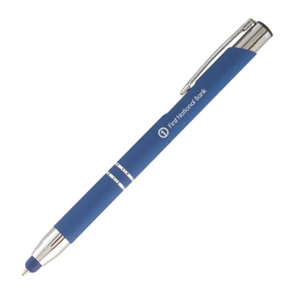 Tres-Chic Soft Coated Bright Barrel Ballpoint Stylus Pen