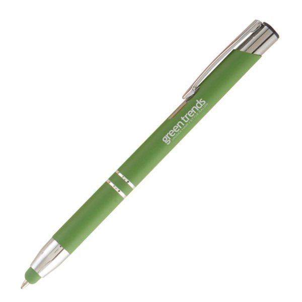 Tres-Chic Soft Coated Bright Barrel Ballpoint Stylus Pen