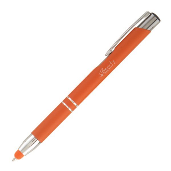 Tres-Chic Soft Coated Bright Barrel Ballpoint Stylus Pen