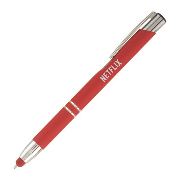 Tres-Chic Soft Coated Bright Barrel Ballpoint Stylus Pen