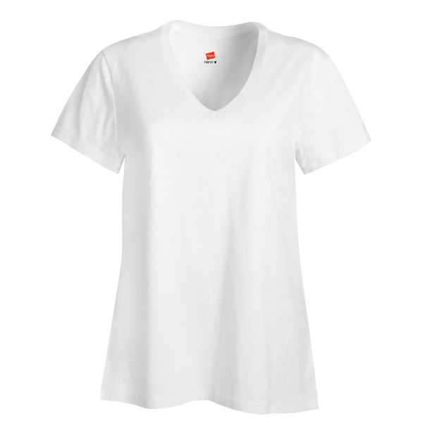 Hanes Nano-T® Ringspun Cotton Ladies' V Neck Tee