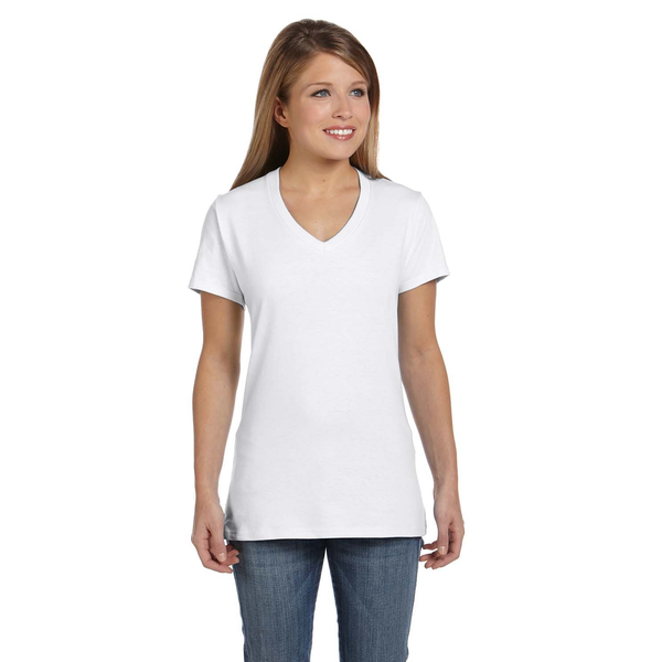 Hanes Nano-T® Ringspun Cotton Ladies' V Neck Tee