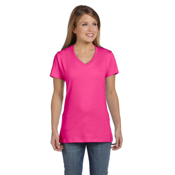 Hanes Nano-T® Ringspun Cotton Ladies' V Neck Tee