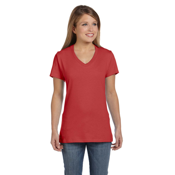 Hanes Nano-T® Ringspun Cotton Ladies' V Neck Tee