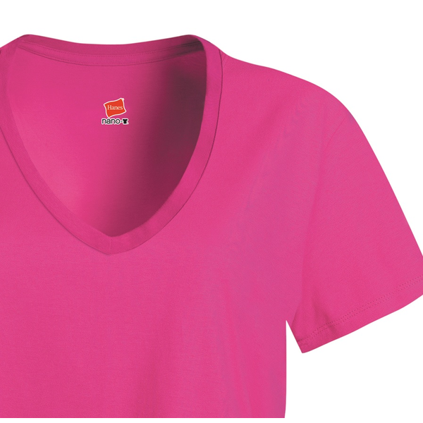 Hanes Nano-T® Ringspun Cotton Ladies' V Neck Tee