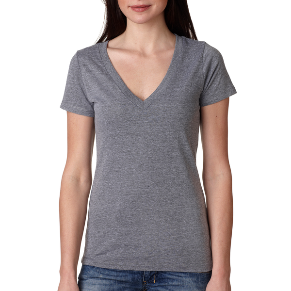 Next Level® Tri-Blend Ladies' Deep V Neck Tee