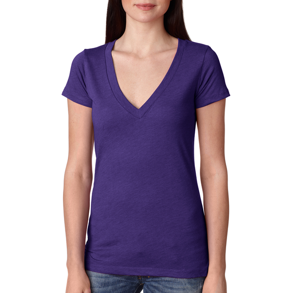 Next Level® Tri-Blend Ladies' Deep V Neck Tee